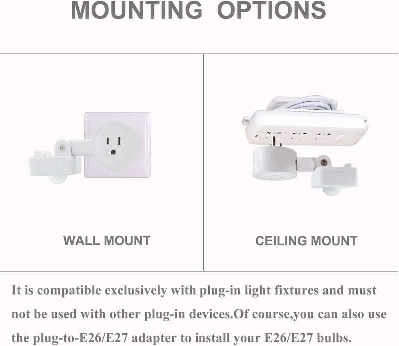 Taigeguang Motion Sensor Switch Indoor Plug in Motion Sensor Light Sockets Adjustable Motion Activated Detector Plug Outlet for Basement,Garage,Pantry (2 Pack) - Image 3